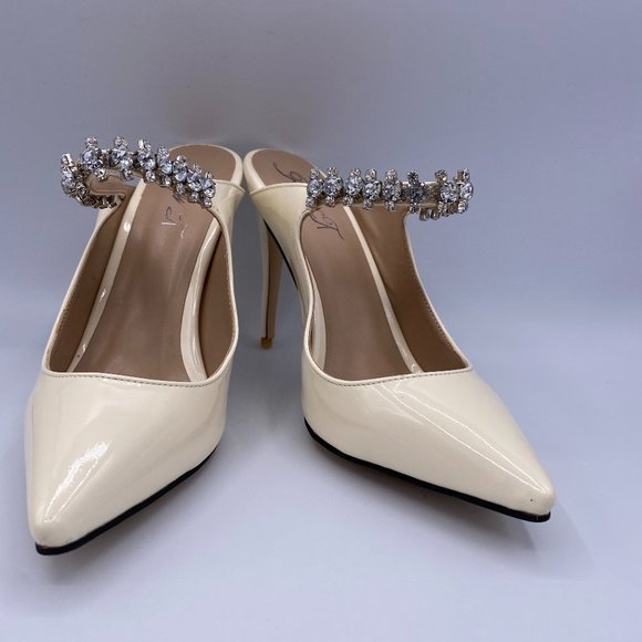 FOWT Pointed Toe Stiletto High Heel Strap Mules - Picture 2 of 9